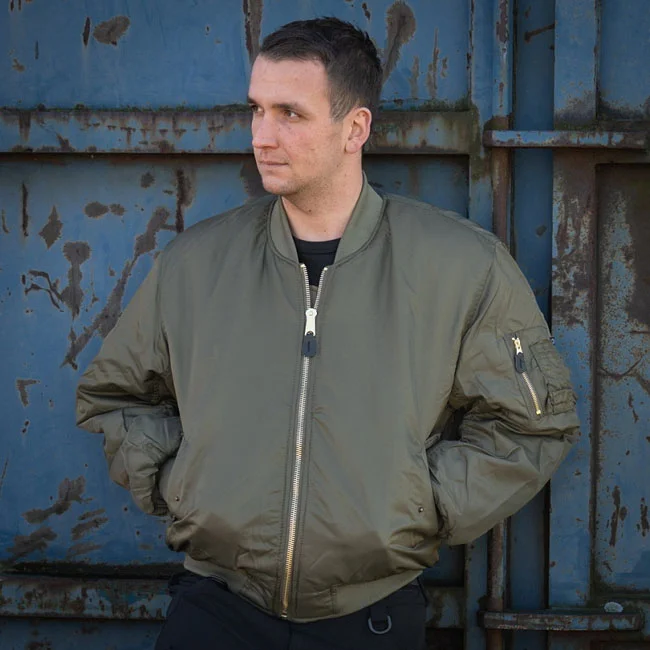 Army Surplus MA-1 Bomber flight jacket dark green