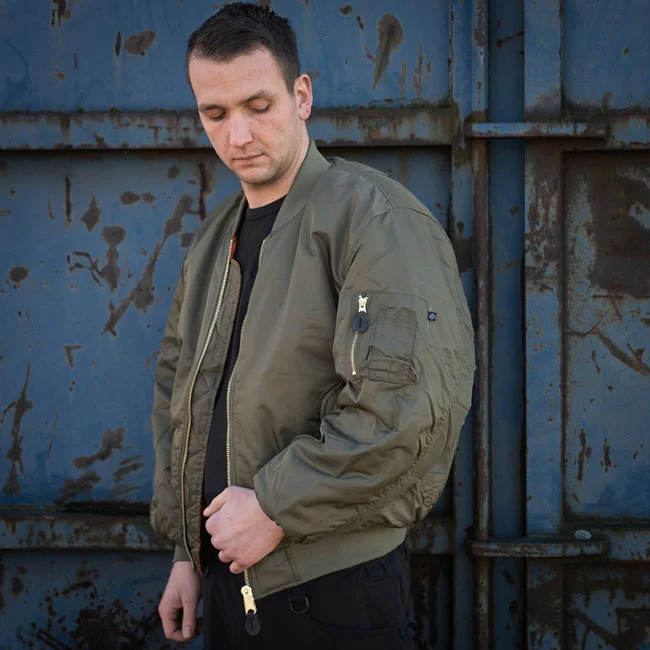 Army Surplus MA-1 Bomber flight jacket dark green