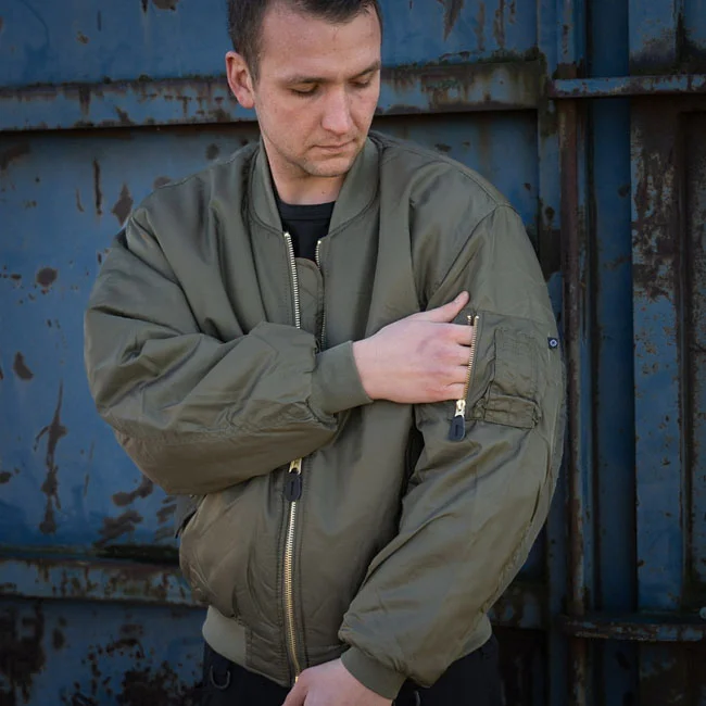 Army Surplus MA-1 Bomber flight jacket dark green