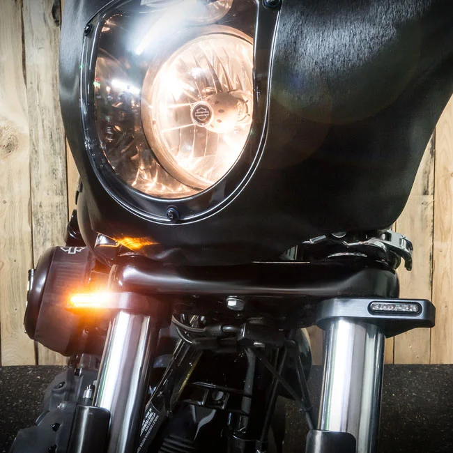 HeinzBikes ZC-Line Classic LED fork turn signal set. Silver