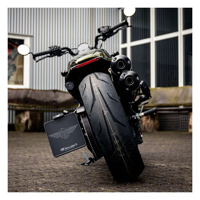HeinzBikes Side mount license plate bracket. Black