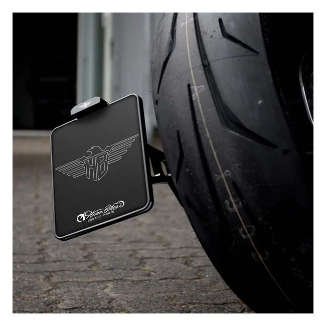 HeinzBikes Side mount license plate bracket. Black