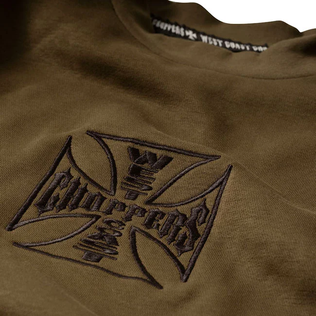 West Coast Choppers WCC Parts sweatshirt olive green
