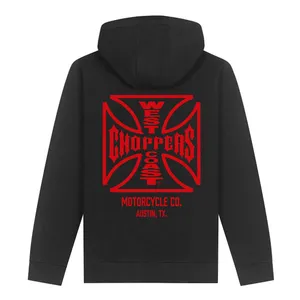 West Coast Choppers WCC ATX Cross zip hoodie black/red