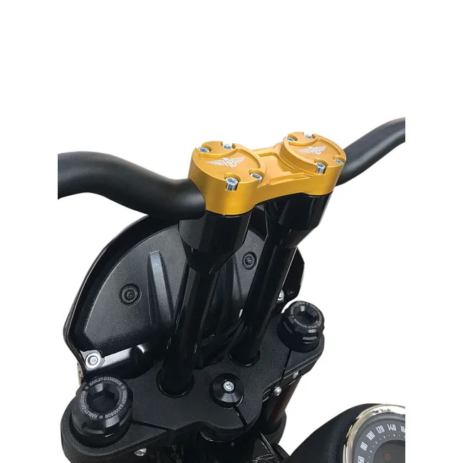 HeinzBikes Clubstyle straight risers 12". Black/Gold