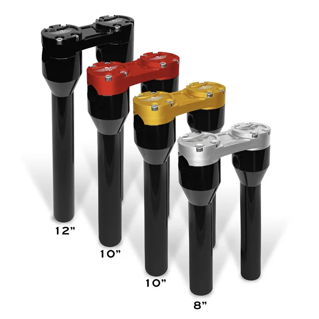HeinzBikes Clubstyle straight risers 12". Black/Gold