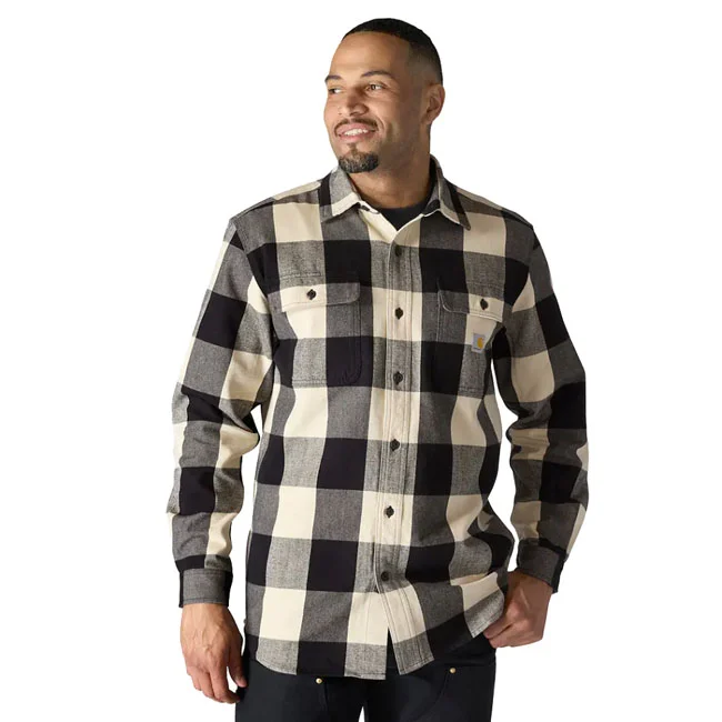 Carhartt Plaid flannel shirt oat milk