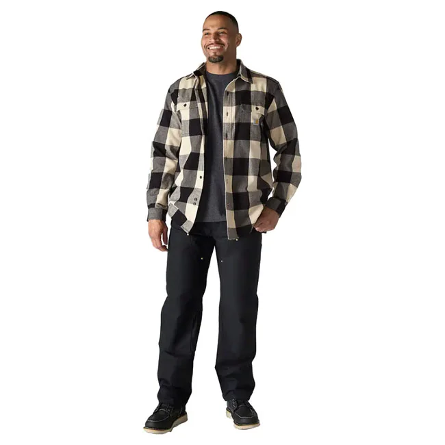 Carhartt Plaid flannel shirt oat milk