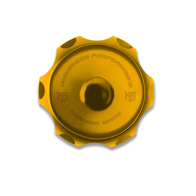 HeinzBikes Performance vented gas cap. Gold