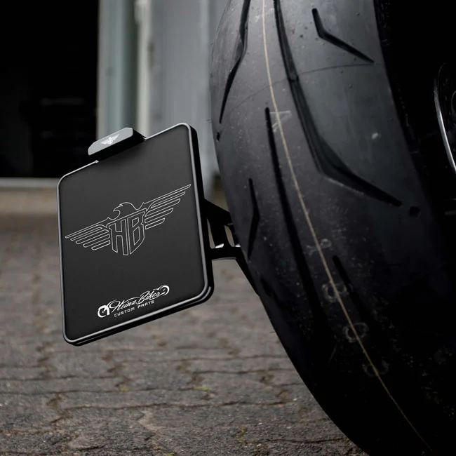 HeinzBikes Side mount license plate bracket. Black