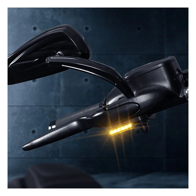 HeinzBikes ''Stripes'' below bar turn signals. Black anodized