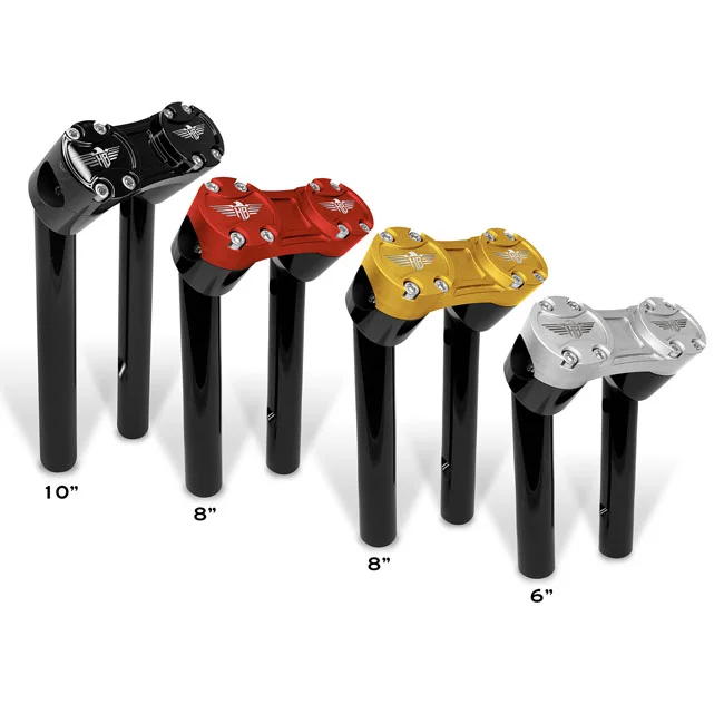 HeinzBikes Clubstyle pullback risers 10". Black/Silver