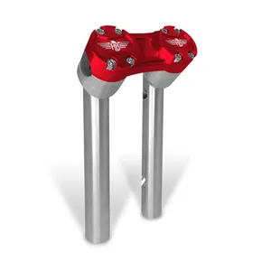 HeinzBikes HeinzBikes, Clubstyle pullback risers 10". Silver/Red