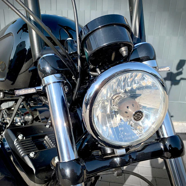 HeinzBikes Blokk Line turn signal/position light. Chrome
