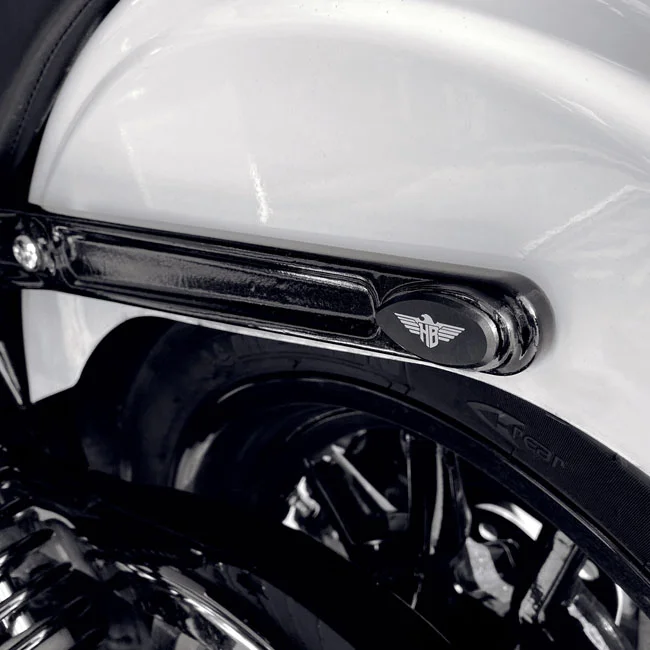 HeinzBikes Fender strut cover plates. Black