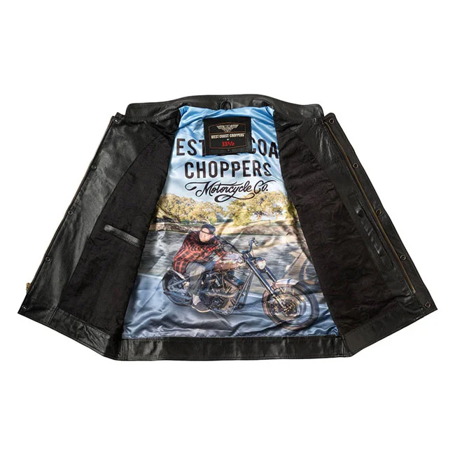 West Coast Choppers WCC x 13 1/2 Dominator leather riding vest