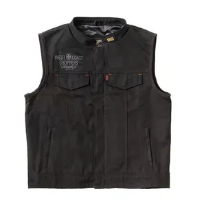 West Coast Choppers WCC x 13 1/2 Dominator black canvas riding vest