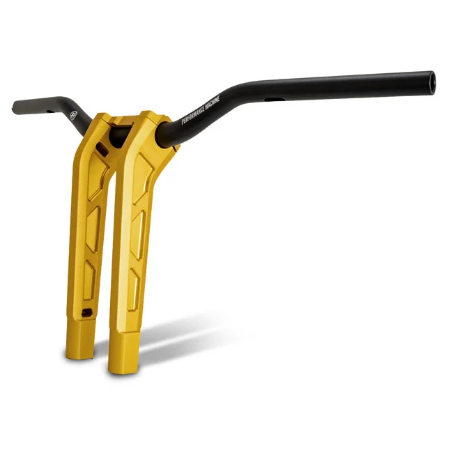Performance Machine PM, 1-1/4" Phatbar & 14.5" riser kit. Gold Ops