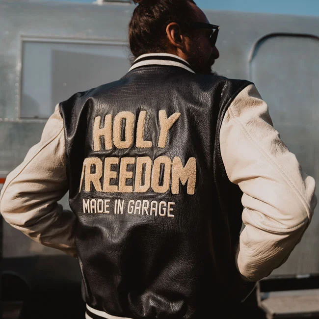 Holy Freedom Freedom Varsity black jacket