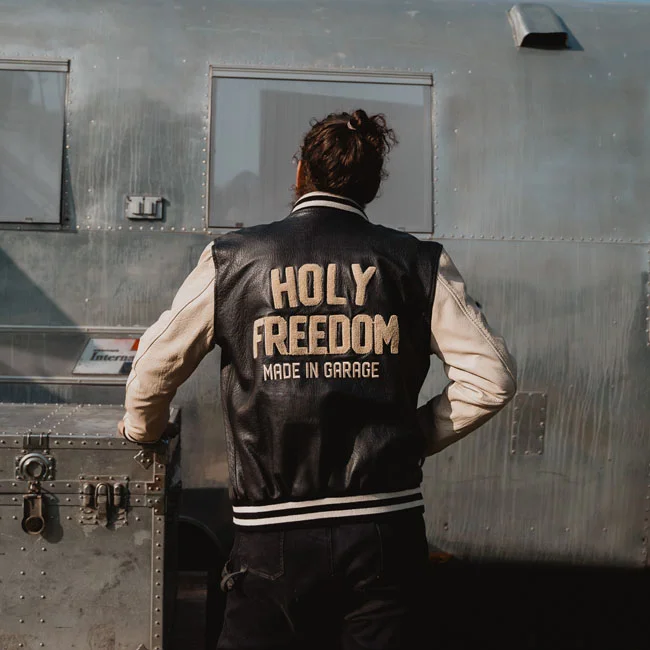 Holy Freedom Freedom Varsity black jacket