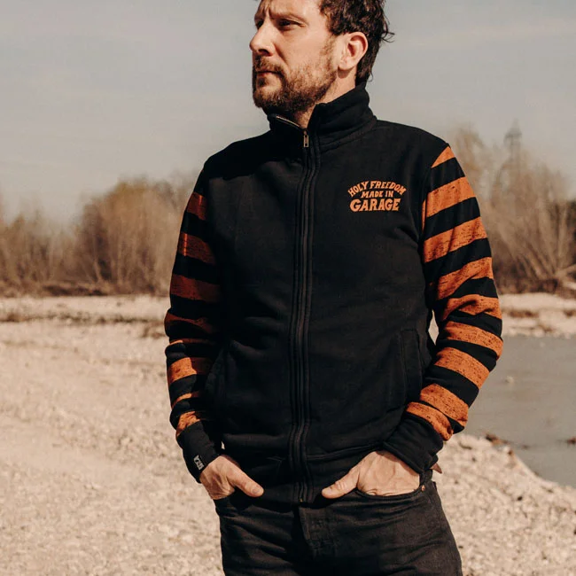 Holy Freedom Freedom Garage zip sweatshirt orange/black
