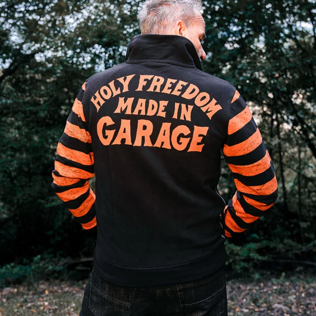 Holy Freedom Freedom Garage zip sweatshirt orange/black