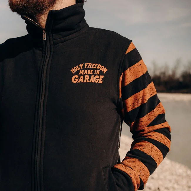 Holy Freedom Freedom Garage zip sweatshirt orange/black