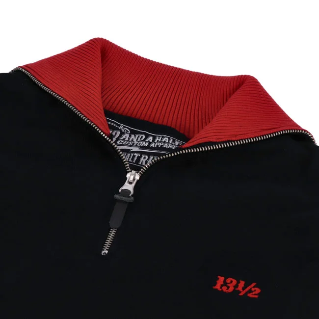 13 and a half company 1/2 Outlaw half-zip sweater black/red
