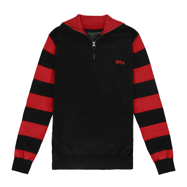 13 and a half company 1/2 Outlaw half-zip sweater black/red