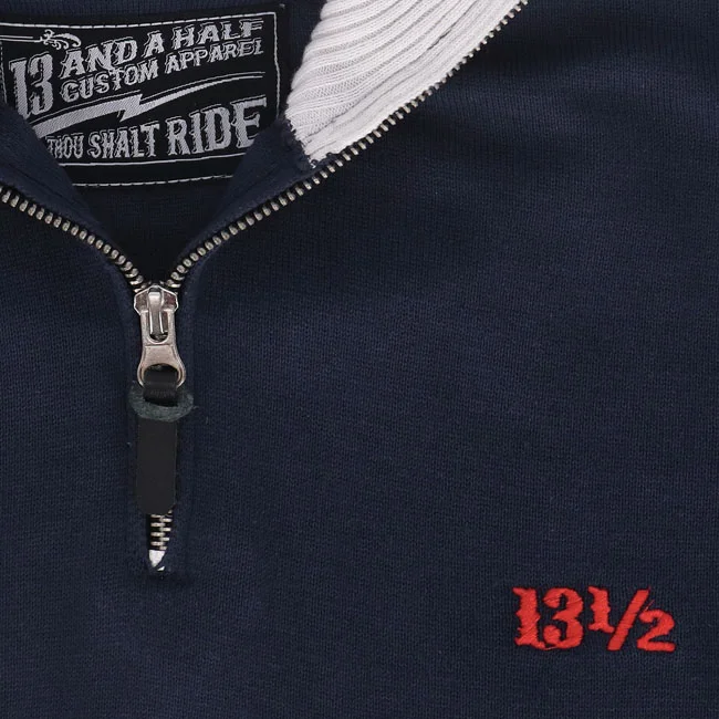 13 and a half company 1/2 Outlaw half-zip sweater navy/offwhite