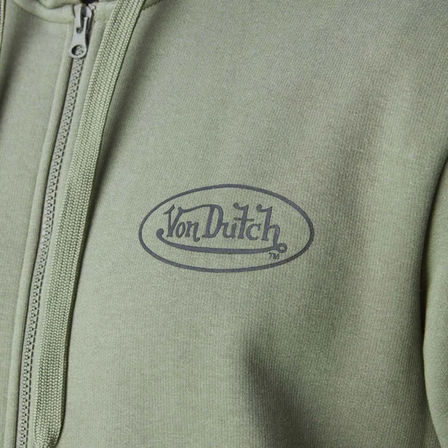 Von Dutch Dutch Logo zip hoodie khaki