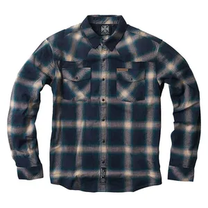 West Coast Choppers WCC Outlaw Flannel shirt blue/beige