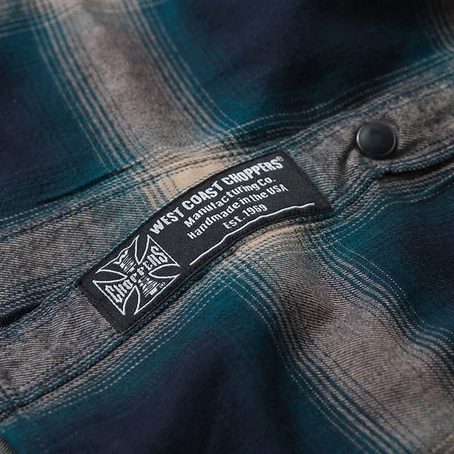 West Coast Choppers WCC Outlaw Flannel shirt blue/beige
