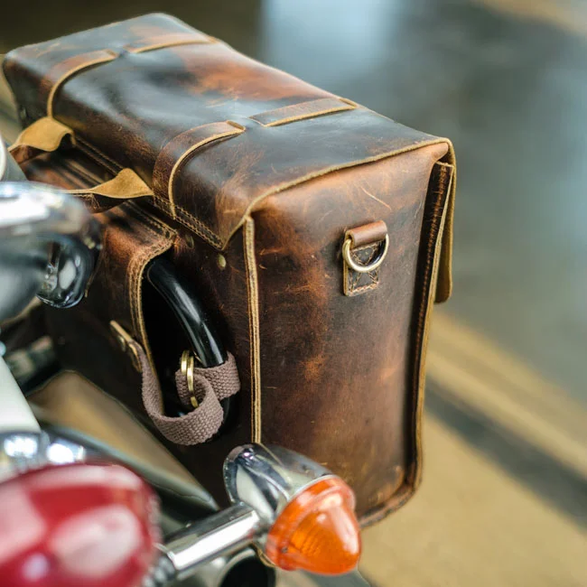 Tripmachine Trip Machine, Legacy Saddlebag set. Cognac