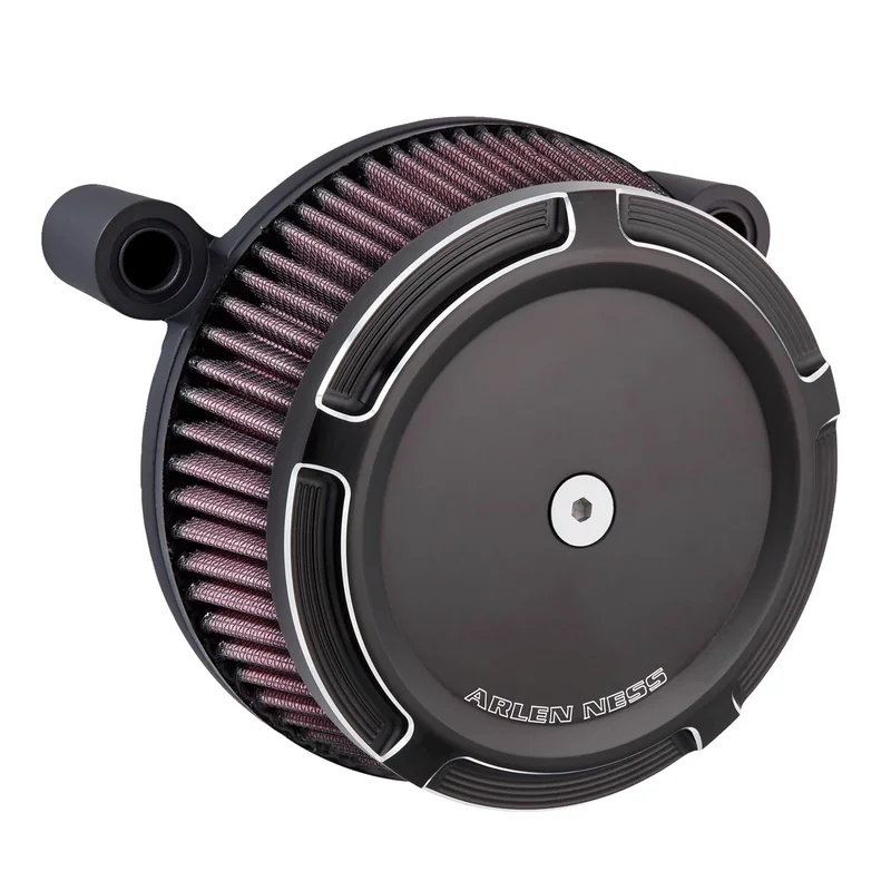 Arlen Ness Stage 1 Big Sucker air cleaner kit. Black Bevel