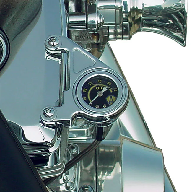Arlen Ness Ness, oil pressure gauge kit. Smooth. Shield logo
