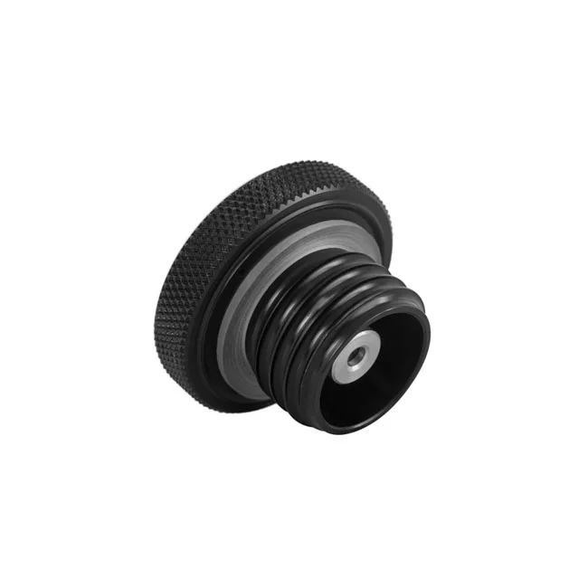 Motone Vented gas cap. Black aluminum