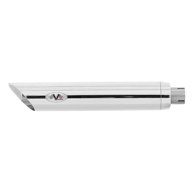 V Performance Performance, 80mm Slash Cut slip-on mufflers. Chrome