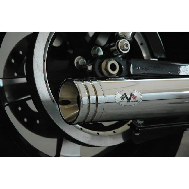 V Performance Performance, 80mm Double Ring slip-on mufflers. Chrome