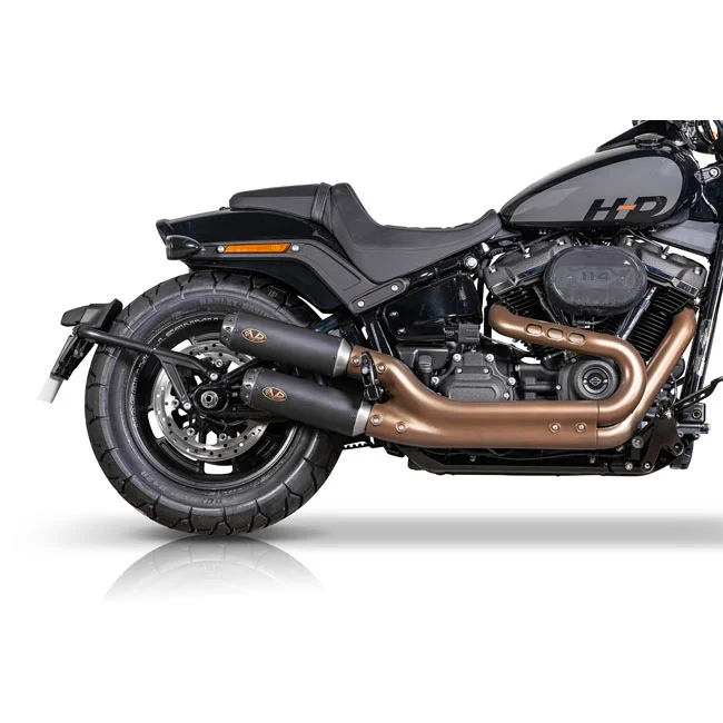 V Performance Performance, ''Tracker'' slip-on muffler set Fat Bob. Black