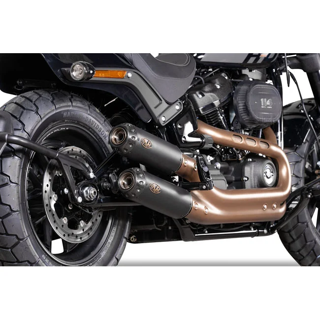 V Performance Performance, ''Tracker'' slip-on muffler set Fat Bob. Black