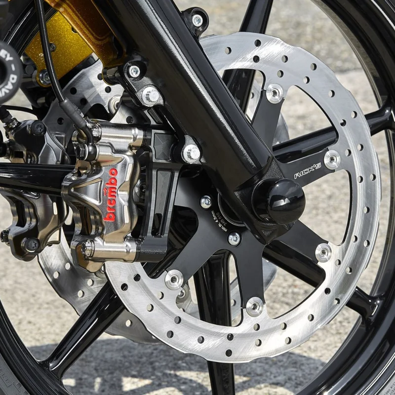 Rick's Motorcycles Clubstyle brake caliper adapter. Black