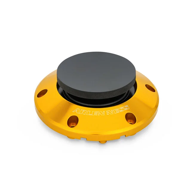 Arlen Ness Pop-Up Gas Cap Black For 24+ Touring, Gold