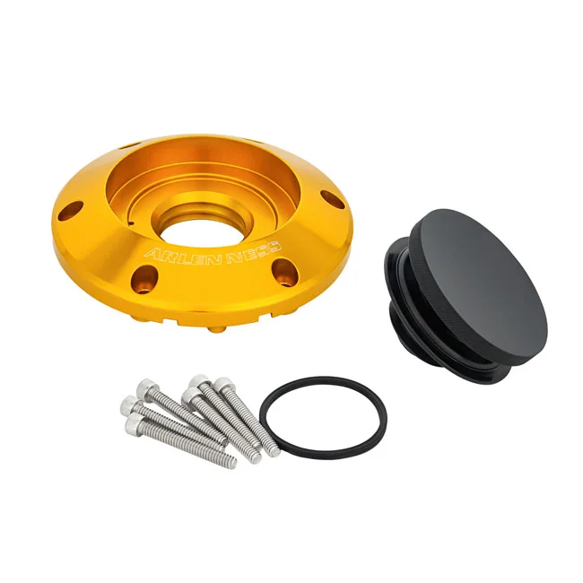 Arlen Ness Pop-Up Gas Cap Black For 24+ Touring, Gold