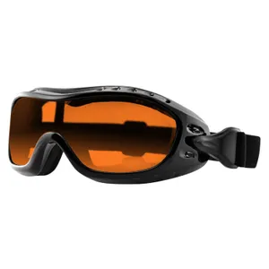 Zan Headgear Bobster NightHawk googles gloss black amber lens