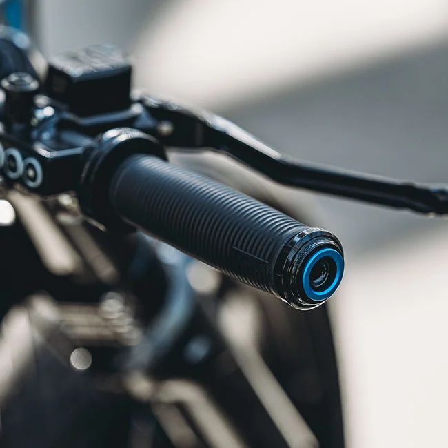 Fangster Handlebar grip set. Black blue
