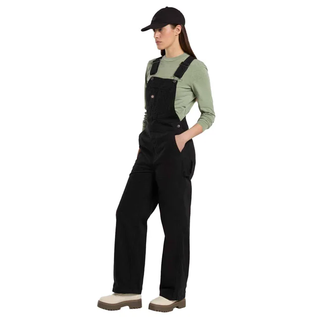 Dickies Loose canvas female bib black