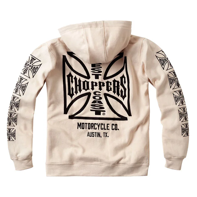 West Coast Choppers WCC Dominator zip hoodie cream