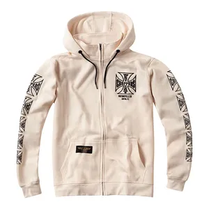 West Coast Choppers WCC Dominator zip hoodie cream