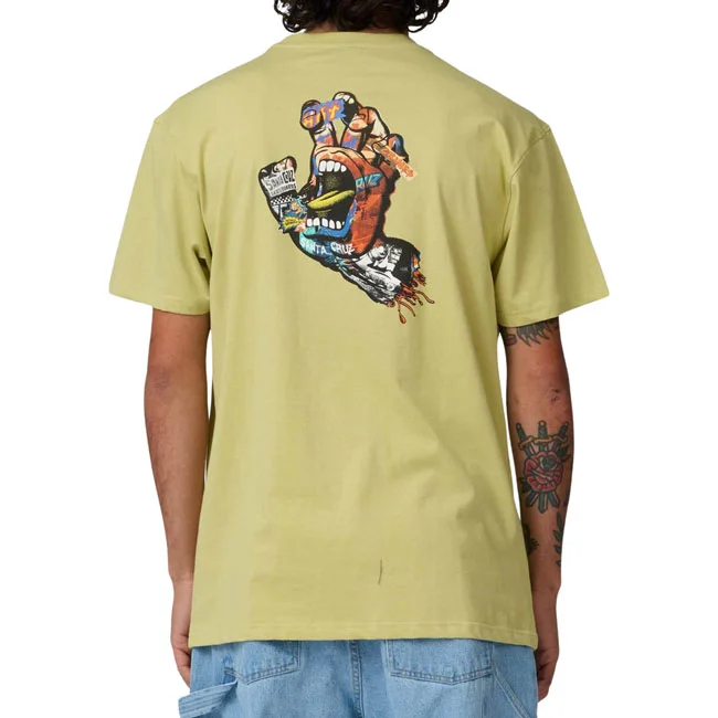 Santa Cruz Cruz Collage hand t-shirt faded khaki